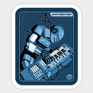 Synth Robot Musician playing the Synthesizer Sticker